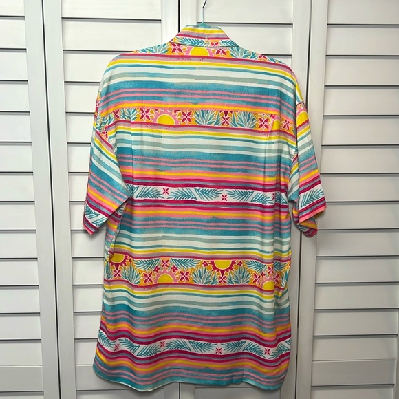 Kenny Flowers Mayakoba Hawaiian Short Sleeve Button Down Shirt Size Large - Picture 10 of 12